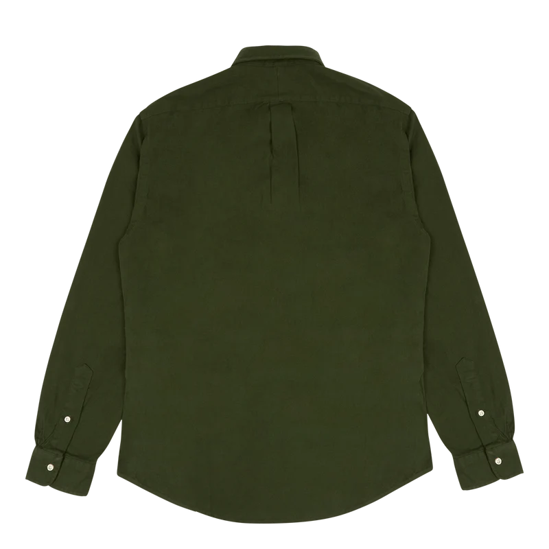 Custom Fit Brushed Flannel Shirt Army