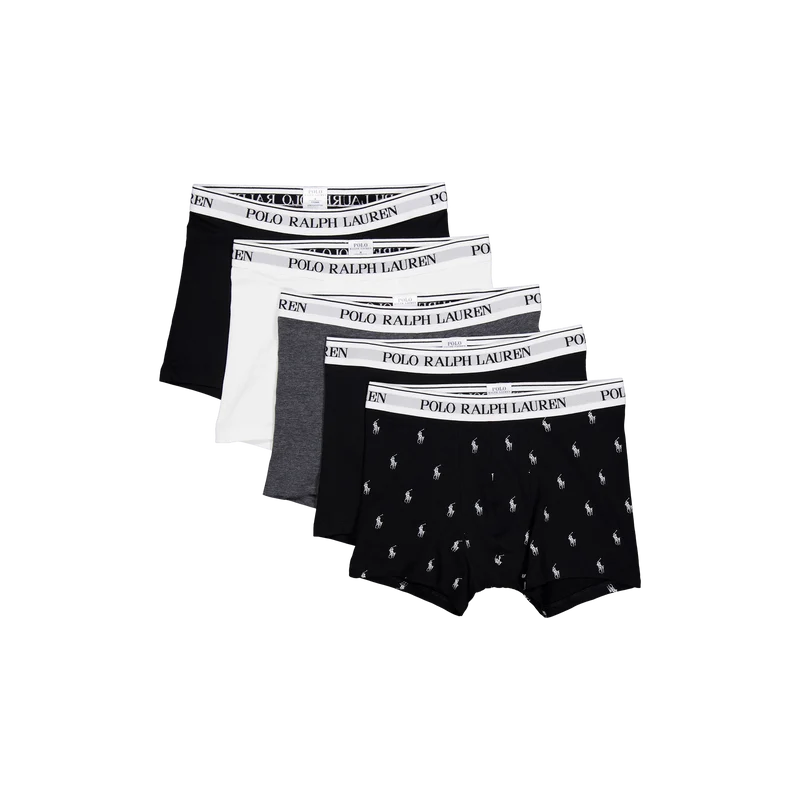 Classic Stretch Cotton Trunk 5-Pack 5PK Wht / Blk / Blk / Ch Hr / Blk Pp