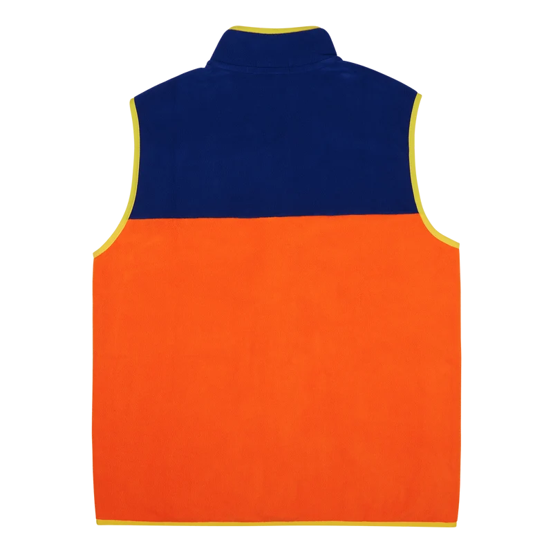 Color-Blocked Brushed Fleece Vest Sailing Orange Multi
