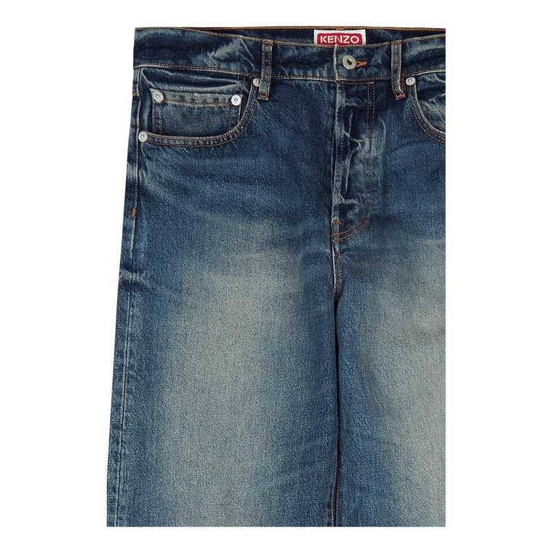 Denim Pants Medium Stone Blue Denim