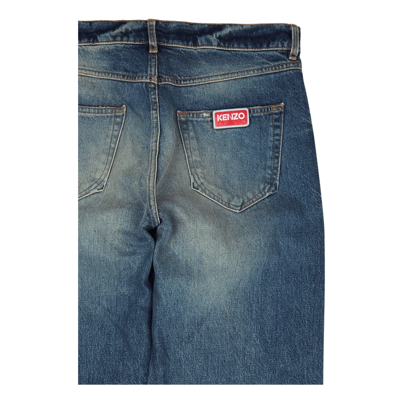 Denim Pants Medium Stone Blue Denim