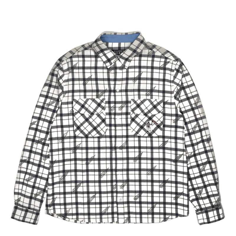 Printed Check Shirt Off White