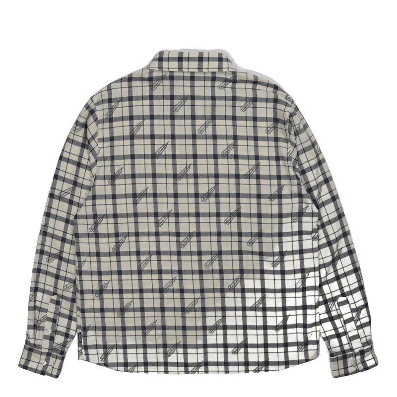 Printed Check Shirt Off White