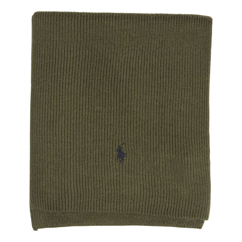 Signature Pony Wool Scarf Army Olive Heather