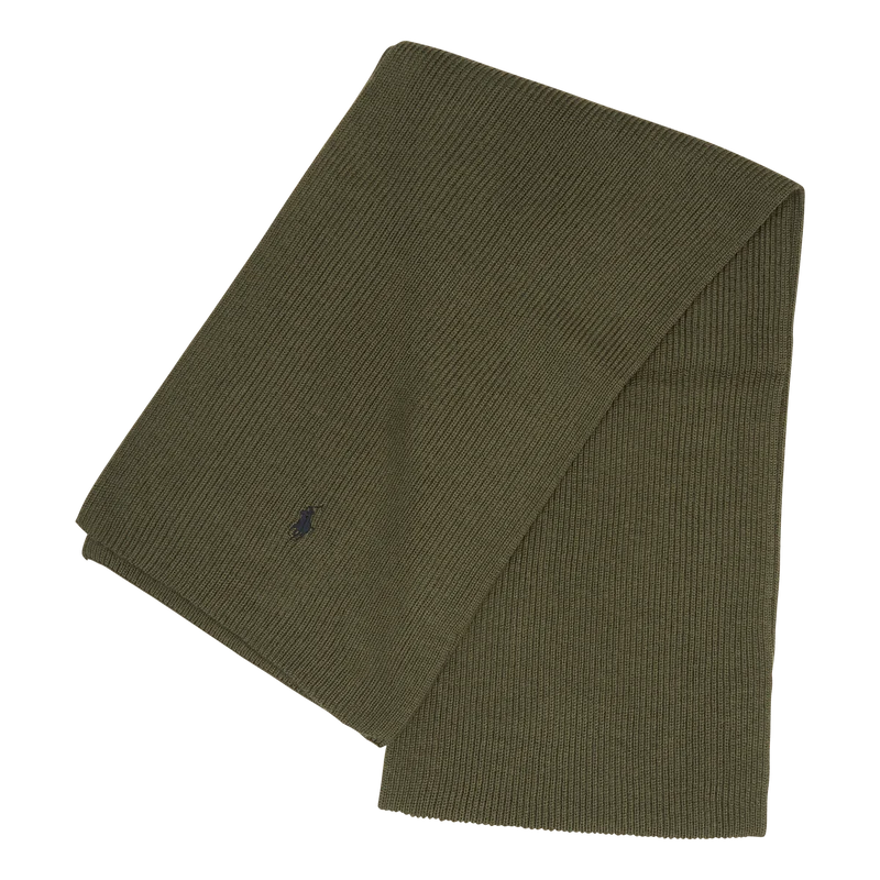 Signature Pony Wool Scarf Army Olive Heather