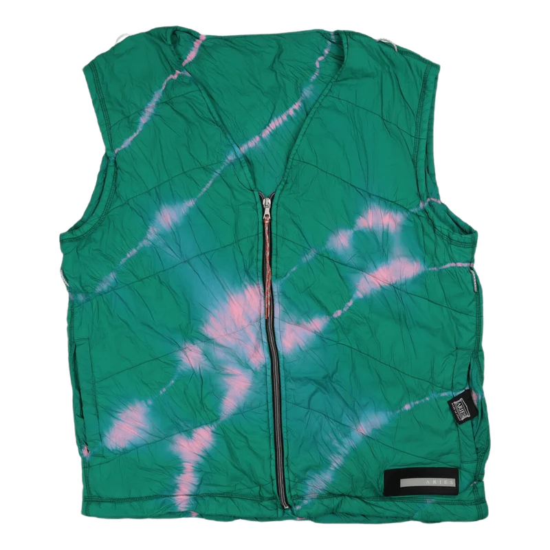 Tie-dye Padded Liner Gilet Pink/aqua
