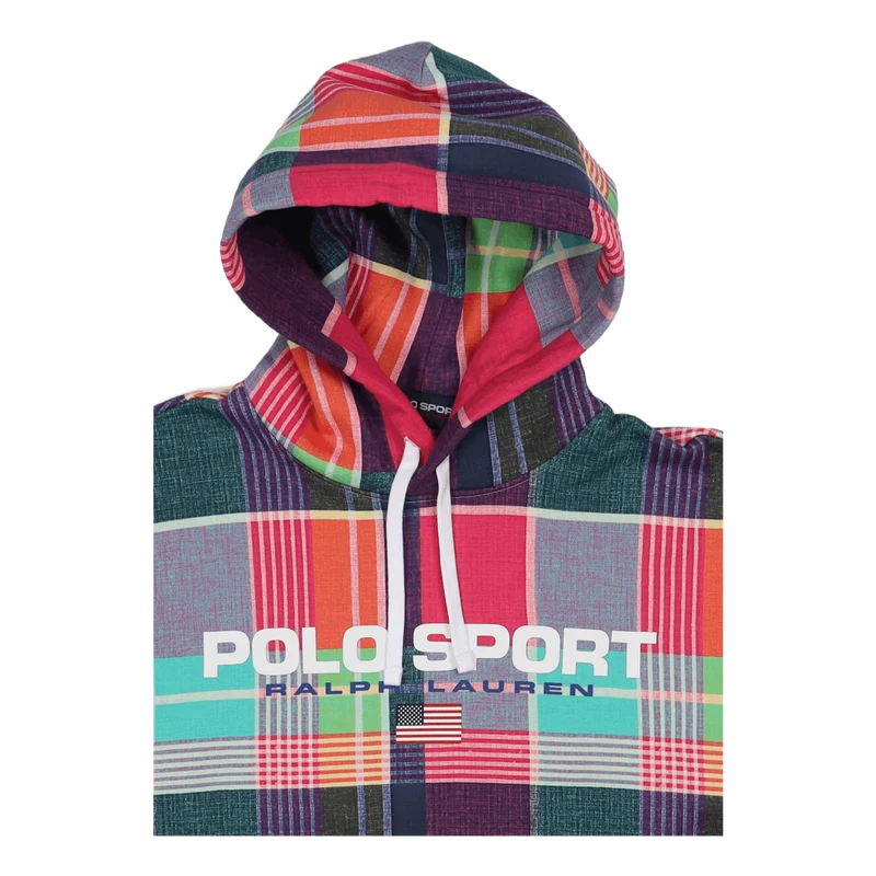 Polo Sport Madras-Print Hoodie Madras Print Pink Multi