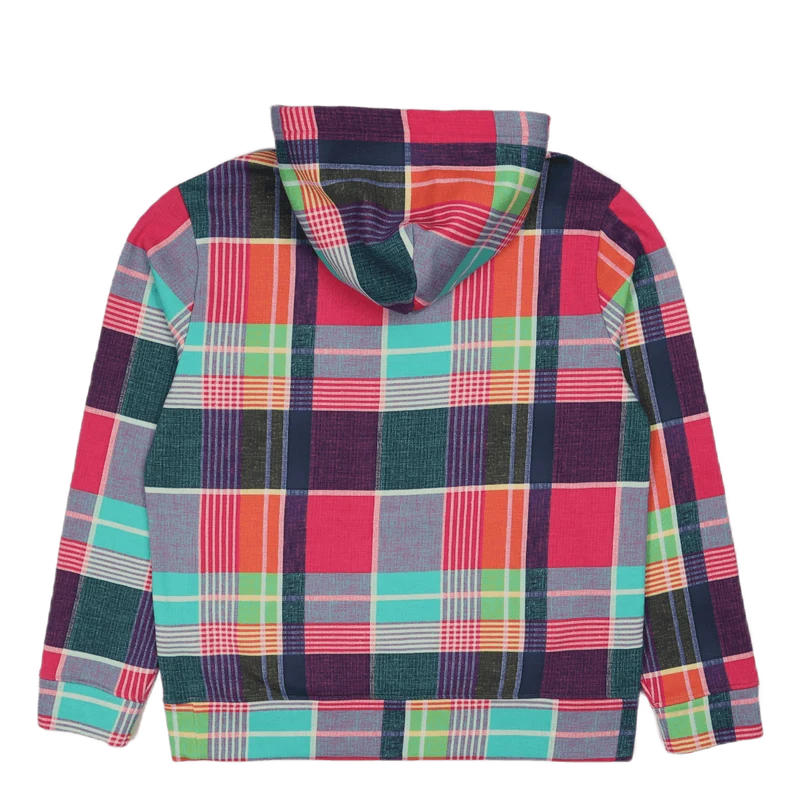 Polo Sport Madras-Print Hoodie Madras Print Pink Multi
