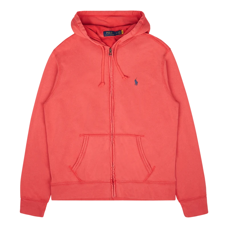 Spa Terry Full-Zip Hoodie Red Reef