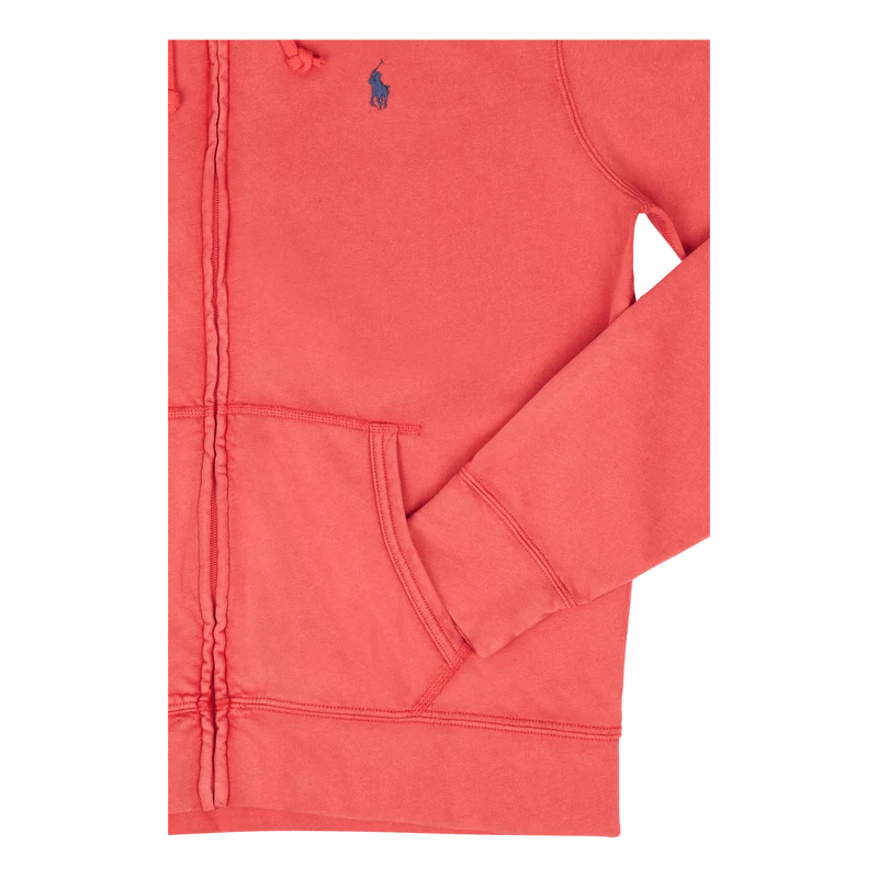 Spa Terry Full-Zip Hoodie Red Reef