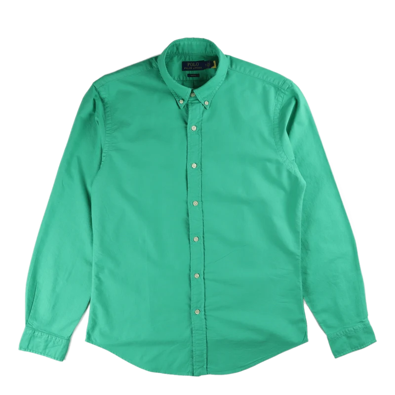 Slim Fit Garment-Dyed Oxford Shirt Cabo Green