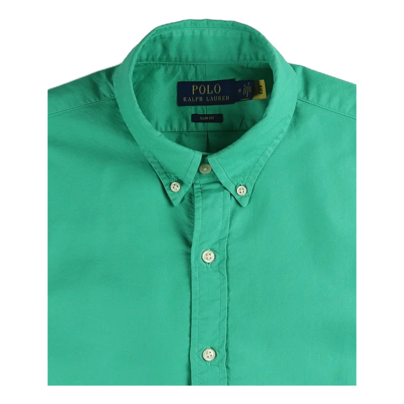 Slim Fit Garment-Dyed Oxford Shirt Cabo Green