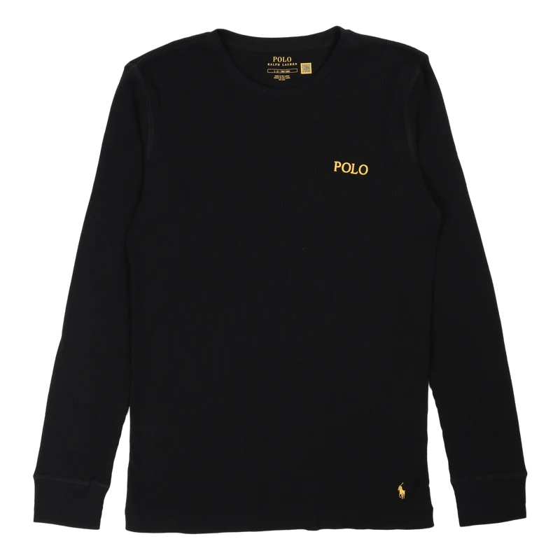 L/s Crew-crew-sleep Top Polo Black Gold Bugle Pp