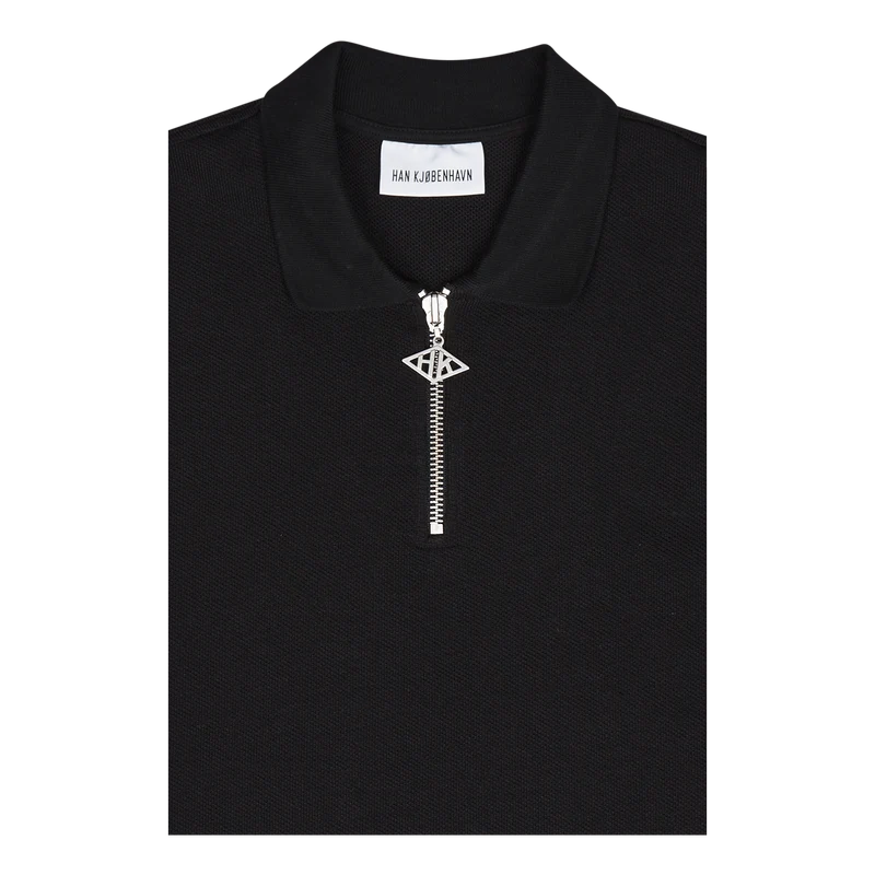 Polo Zip Short Sleeve Black