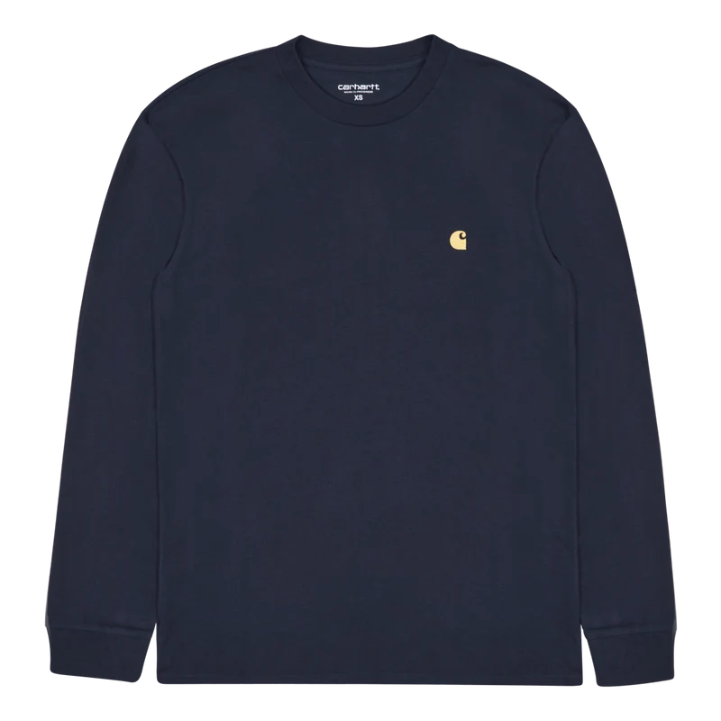 L/s Chase T-shirt 100% Cotton Dark Navy / Gold