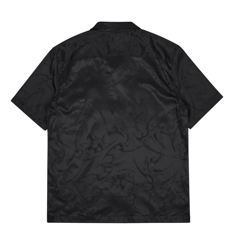 Jacquard Summer Shirt Short Sl Black