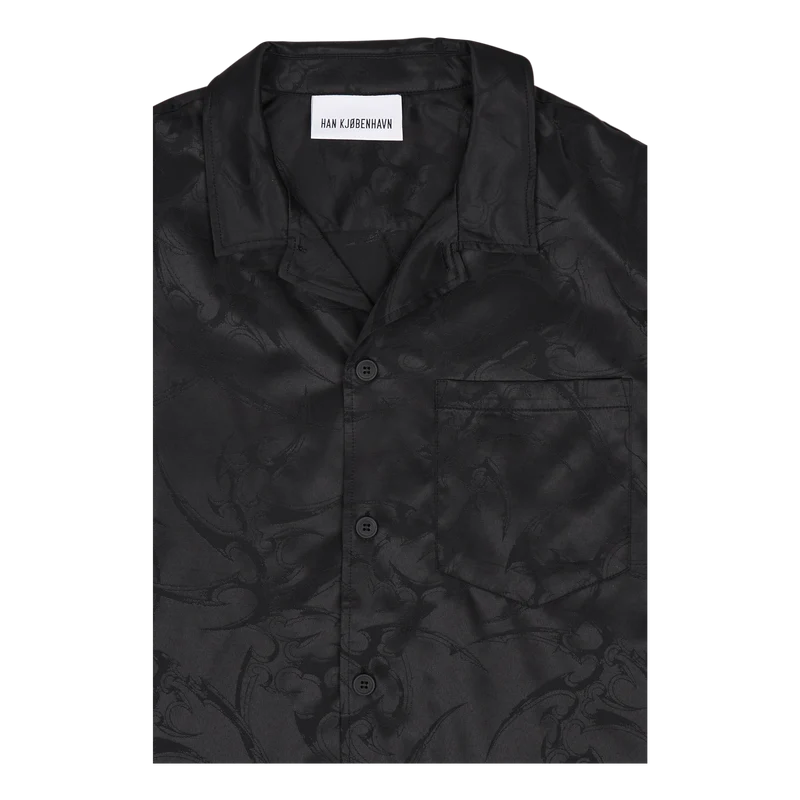Jacquard Summer Shirt Short Sl Black