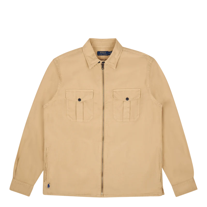 Garment-Dyed Oxford Overshirt Surrey Tan