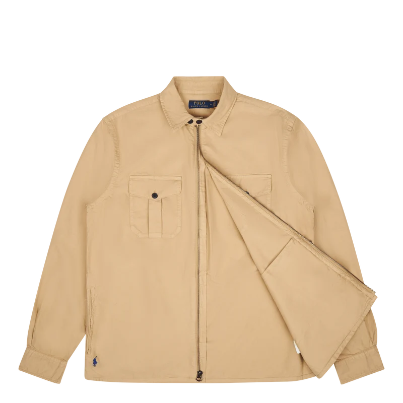 Garment-Dyed Oxford Overshirt Surrey Tan