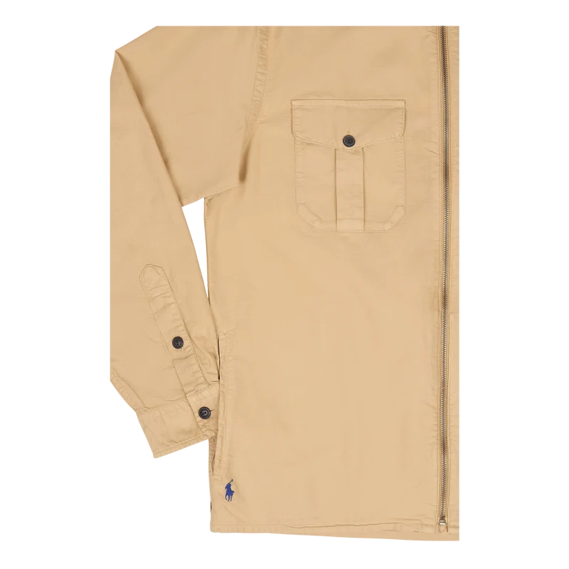 Garment-Dyed Oxford Overshirt Surrey Tan