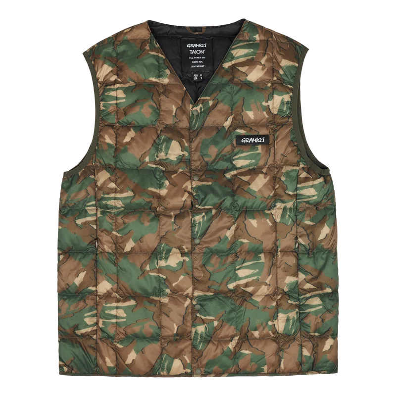 Taion/gramicci Inner Down Vest Camo