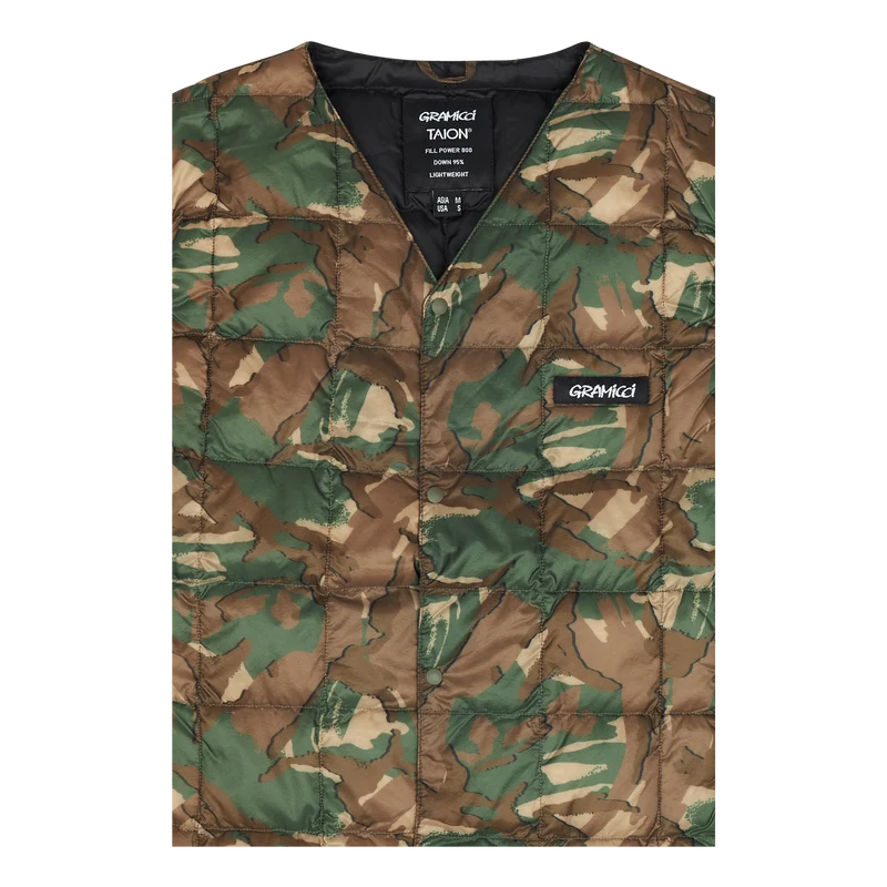 Taion/gramicci Inner Down Vest Camo