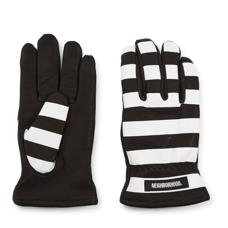 Leather Border Glove . Sl Bk