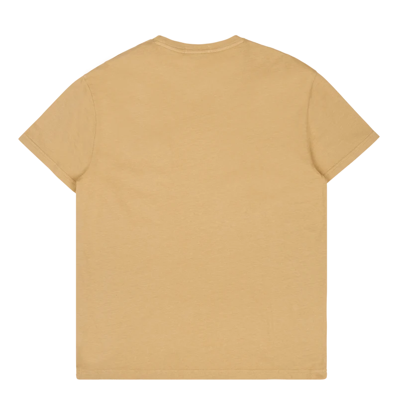 Classic Fit Cotton-Linen Pocket T-Shirt Vintage Khaki