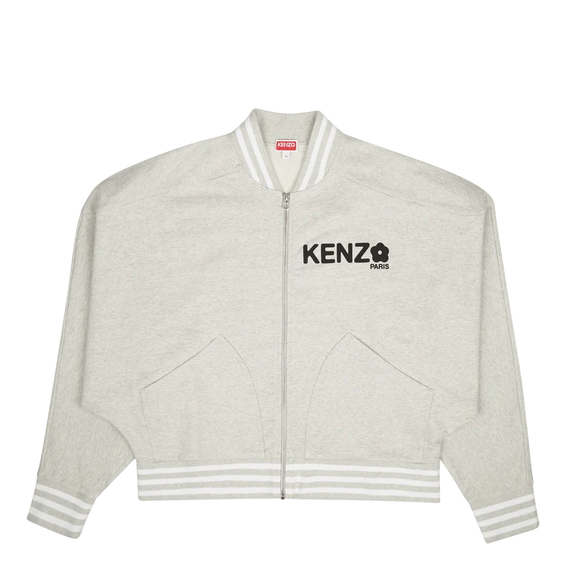 Zip Up Sweatshirt Boke Flower Pale Grey