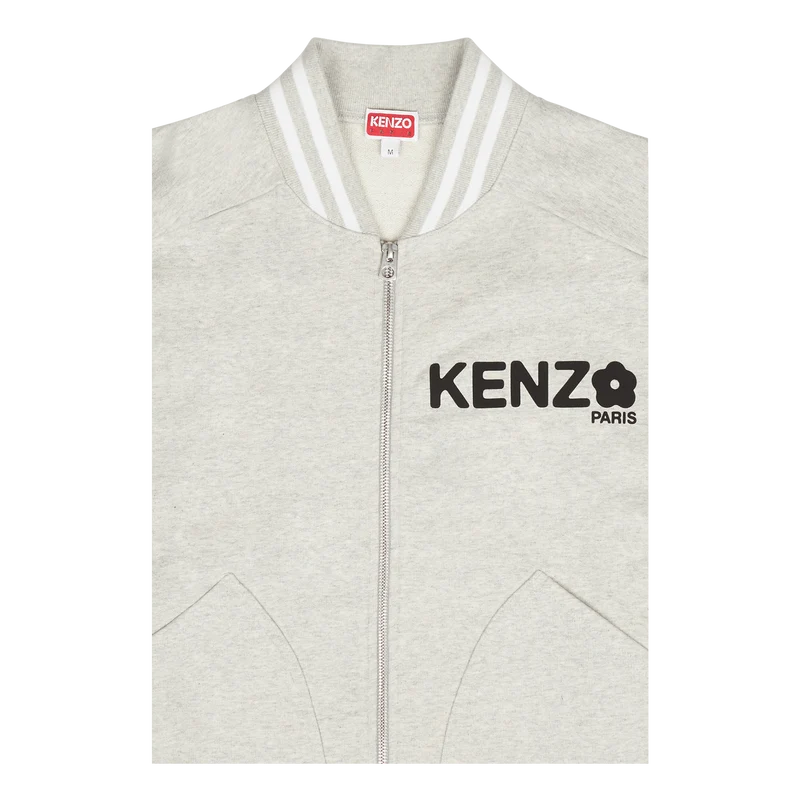 Zip Up Sweatshirt Boke Flower Pale Grey