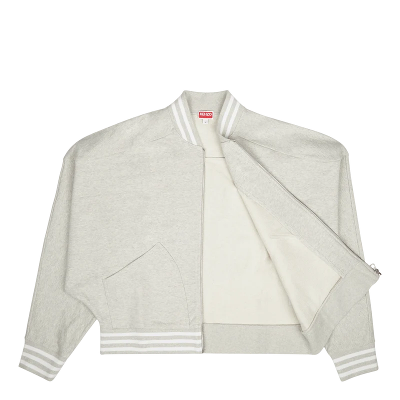 Zip Up Sweatshirt Boke Flower Pale Grey