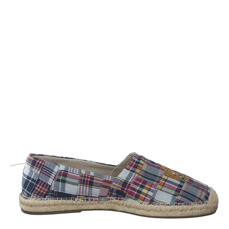 Cevio Crest Madras Espadrille Blue Multi