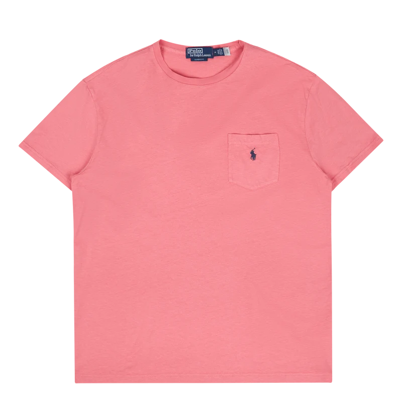 Classic Fit Cotton-Linen Pocket T-Shirt Desert Rose