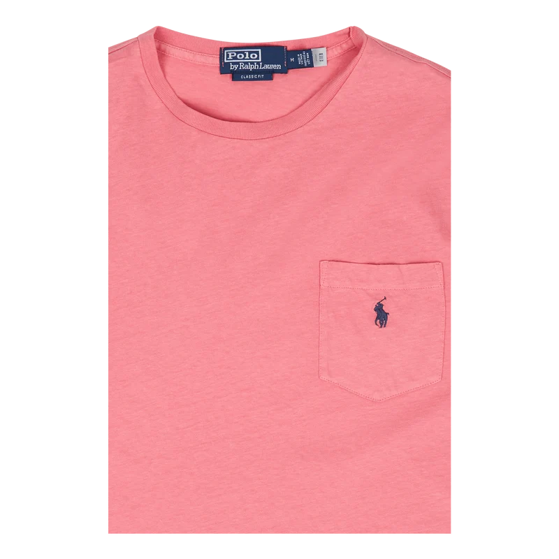 Classic Fit Cotton-Linen Pocket T-Shirt Desert Rose