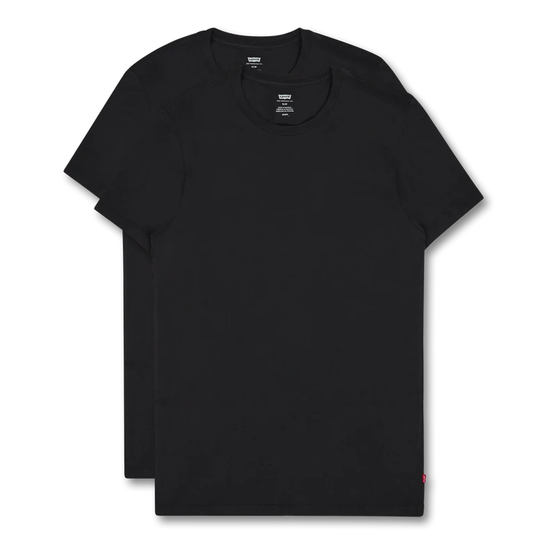 Slim 2pk Crewneck 1 Two-pack Tee Black + Black