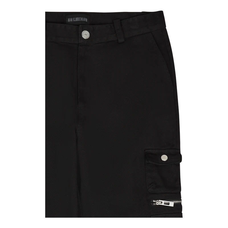Cotton Cargo Trousers Black
