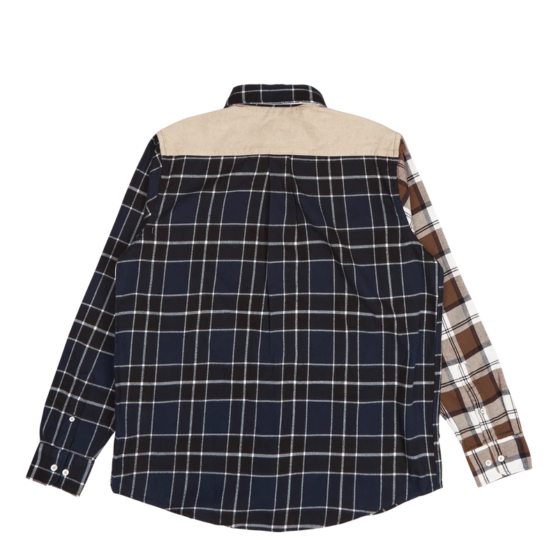 Algot Mixed Flannel Check Dark Navy