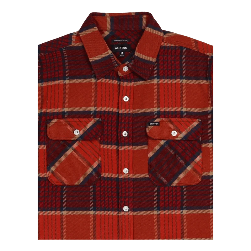 Bowery L/s Flannel Mahogany/burnt Henna/mars Red