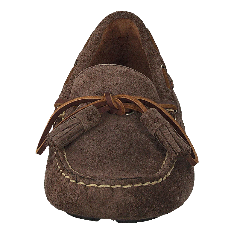 Anders Tasseled Suede Driver Chocolate Brown