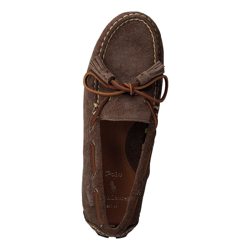 Anders Tasseled Suede Driver Chocolate Brown