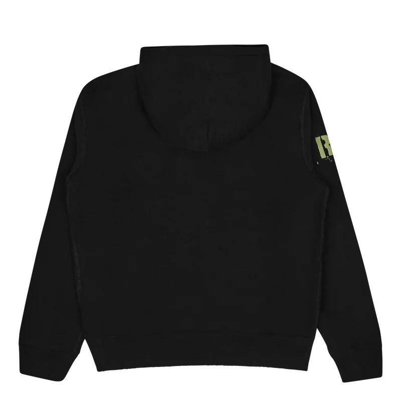 Fleece Graphic Hoodie Polo Black
