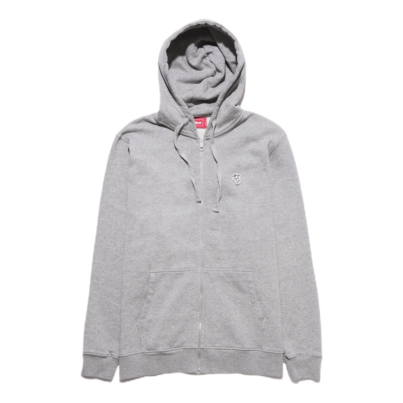 Palm Patch Zip Hoodie Gray