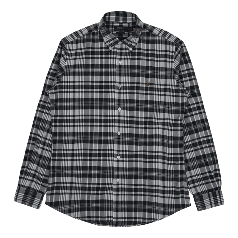 Custom Fit Plaid Oxford Shirt Grey Heather / Navy Multi