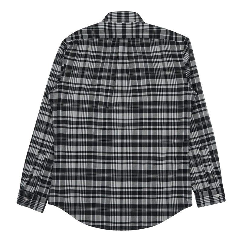 Custom Fit Plaid Oxford Shirt Grey Heather / Navy Multi