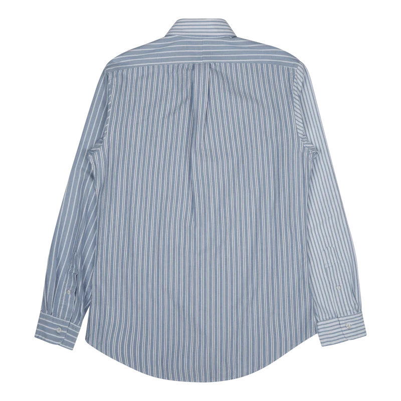 Custom Fit Striped Oxford Fun Shirt Blue Funshirt