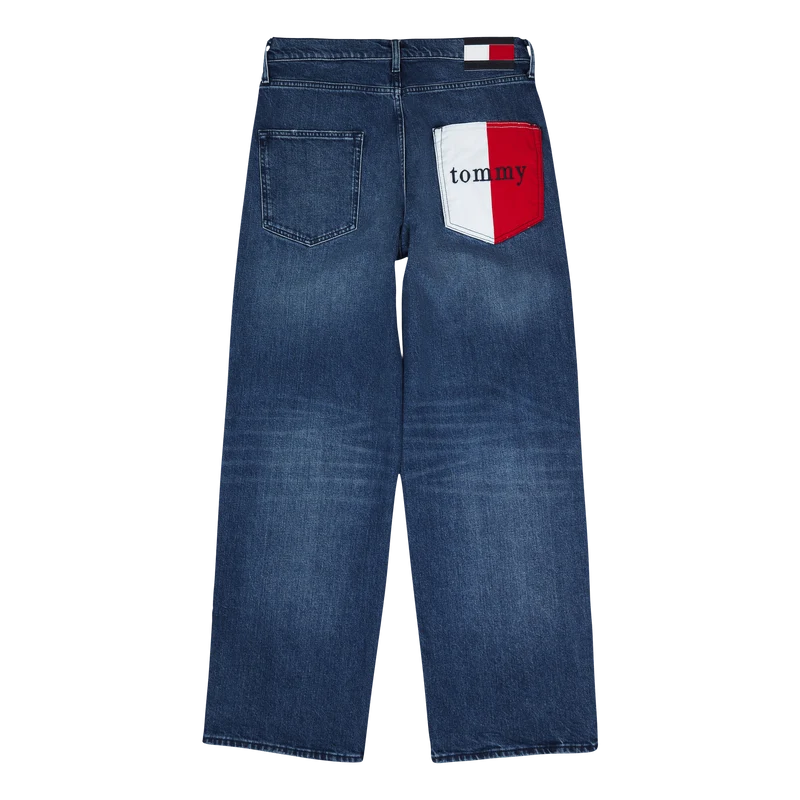 Tjcu Wide Leg Denim Pant Indigo Denim Stone Washed