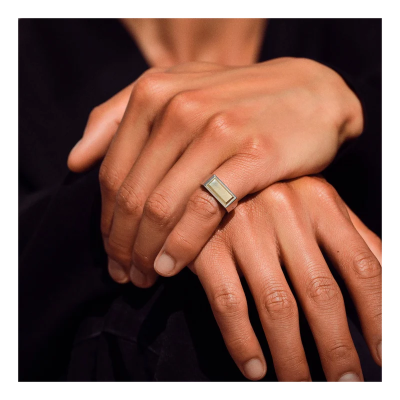 Peaky Ring Gold Top Silver