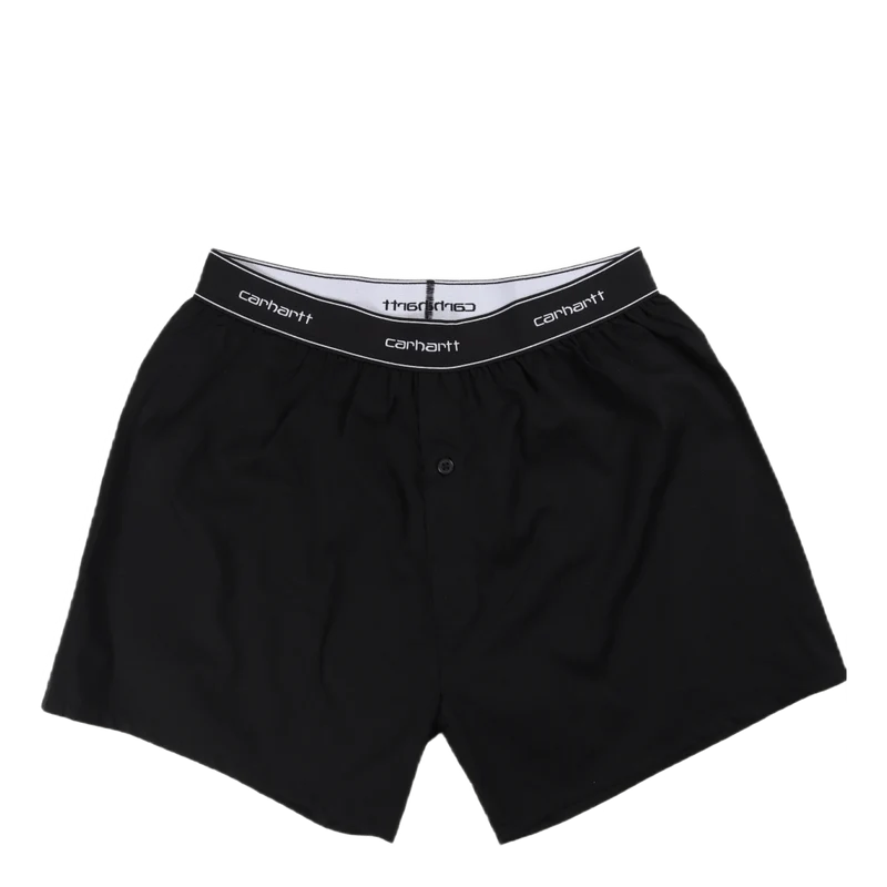 Cotton Script Boxers Black