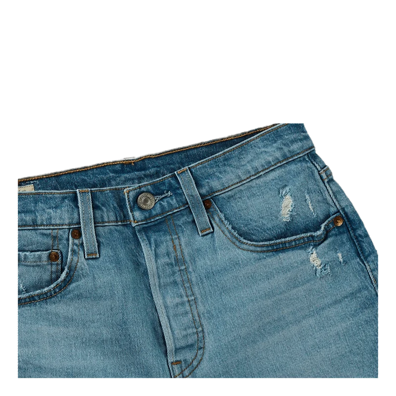 501 Mid Thigh Short Tango Crus Light Indigo - Worn In