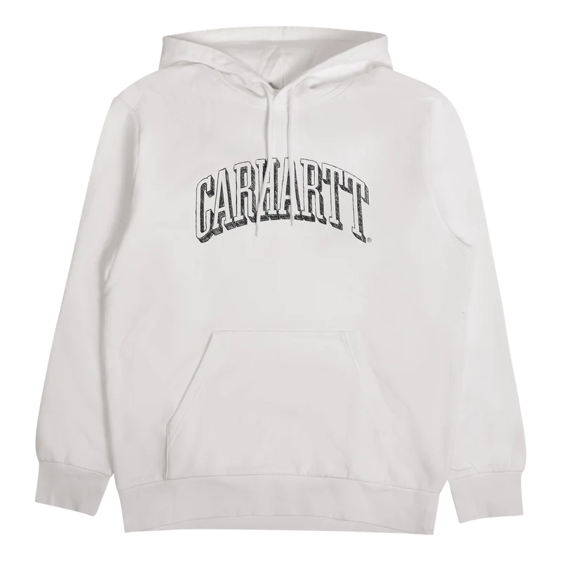 Hooded Scrawl Sweat White / Juniper